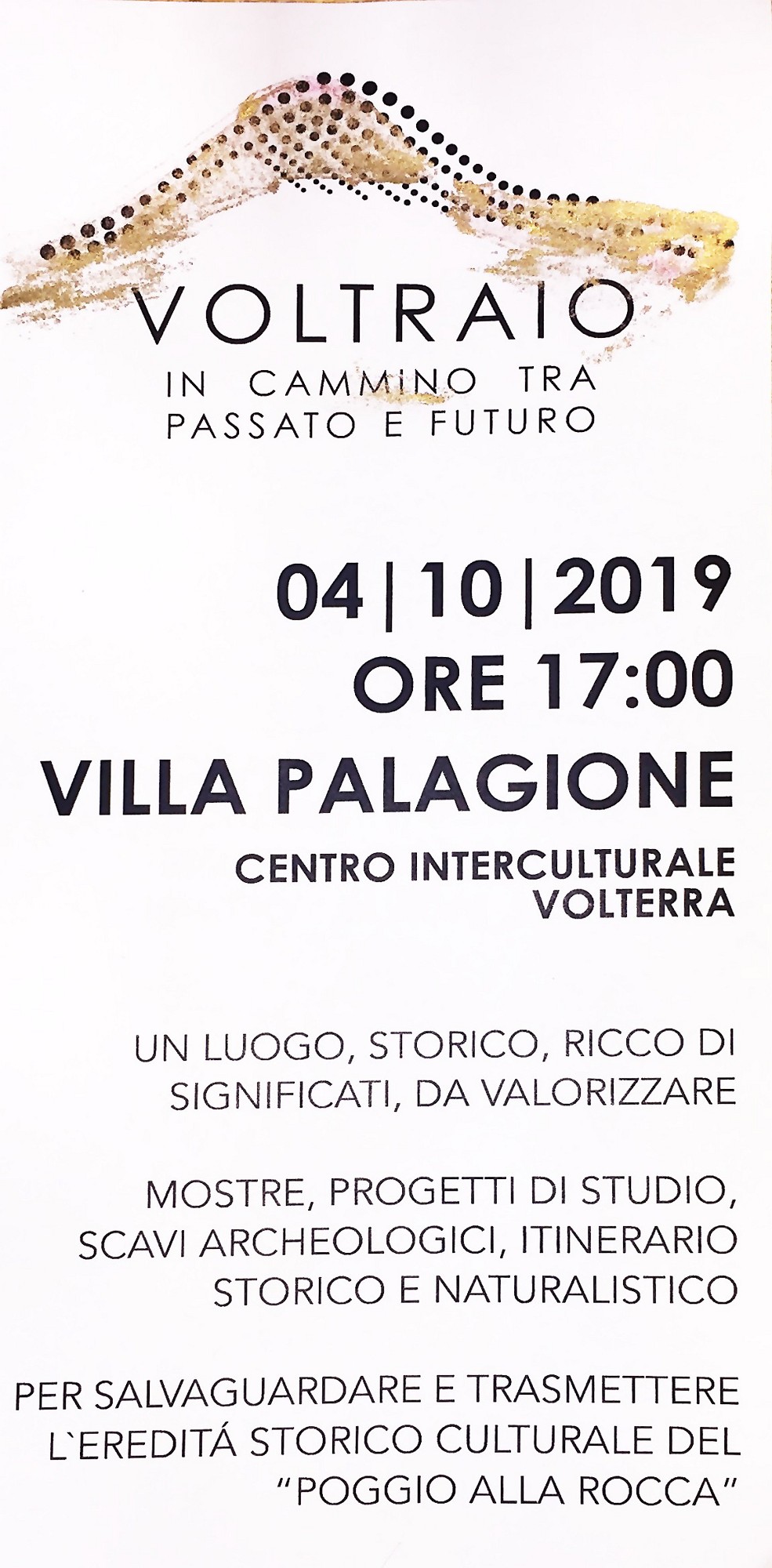 FESTA di MONTE VOLTRAIO
VENERDI’ 4 OTTOBRE 2019